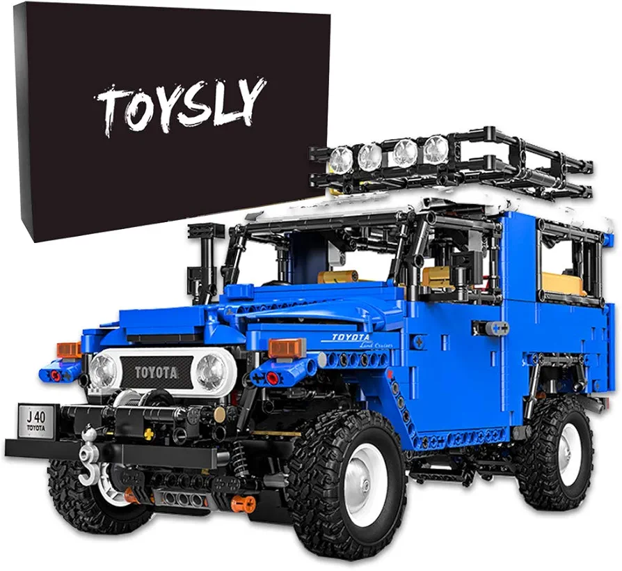 TOYSLY Off-Road Pickup J40 Land Cruiser MOC Technique Building Blocks and Engineering Toy, Adult Collectible Model Cars Kits to Build, 1:12 Scale Truck Model (2101 Pieces)