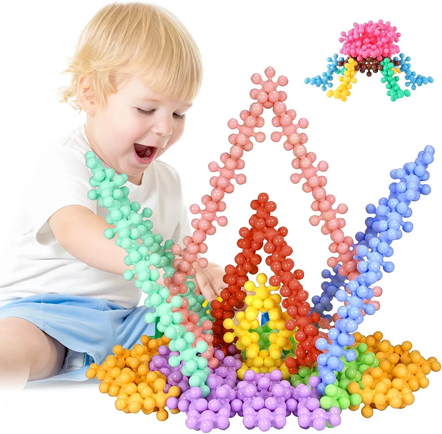 300pcs Building Block Kids STEM Toys Educational Building Toys Discs Sets Interlocking Solid Plastic for Preschool Kids Boys and Girls Aged 3+ Kids Toys