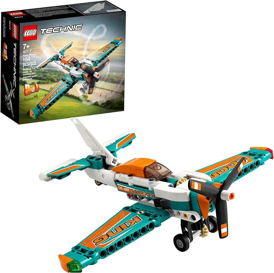 LEGO Technic Race Plane 42117 Toy to Jet Aeroplane 2 in 1 Stunt Model Building Set for Kids, Boys and Girls 7 Plus Years Old, Gift Idea