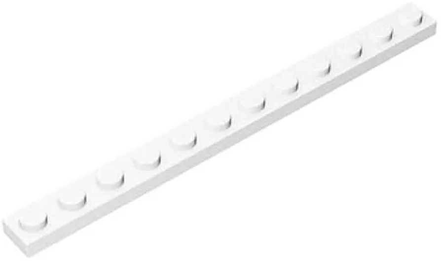 Classic White Plates Bulk, White Plate 1x12, Building Plates Flat 200 pcs, Compatible with Lego Parts and Pieces: 1x12 White Plates(Color: White)