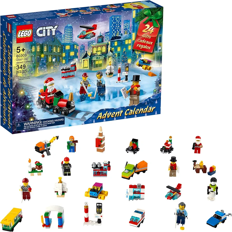 LEGO City Advent Calendar 60303 Building Kit; includes City Play Mat; Best Christmas Toys for Kids; New 2021 (349 Pieces)