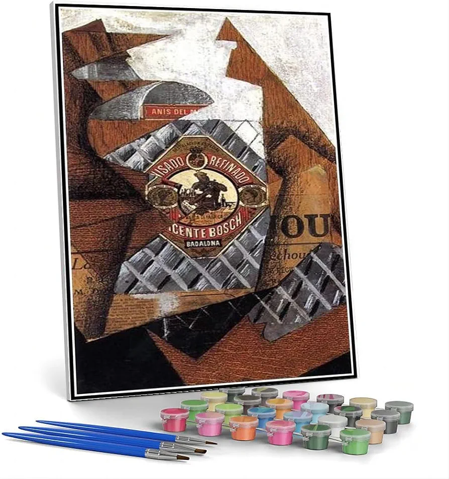 Paint by Numbers Kits for Adults and Kids The Bottle of Anis Del Mono Painting by Juan Gris Arts Craft for Home Wall Decor