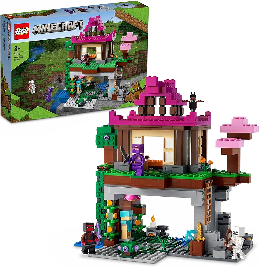 Lego Minecraft The Training Grounds Toy Building Set 21183 Minecraft Toy for Kids, Boys and Girls Age 8+ Years Old, Building Kit with House, Cave, Trapdoor, and Ninja, Rogue and Bat Minecraft Figures