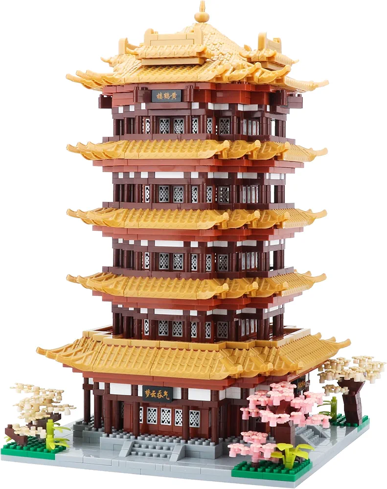 Micro Building Blocks for Adults - Yellow Crane Tower, a Chinese Ancient Famous Architecture and Collection Decorative DIY Toys Present Set for Teens Kids Age 14+ (3030 pcs)