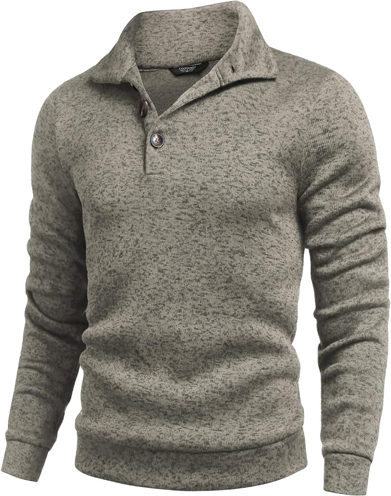 COOFANDY Men's Casual Slim Fit Pullover Sweater Knitted Thermal Sweatshirt