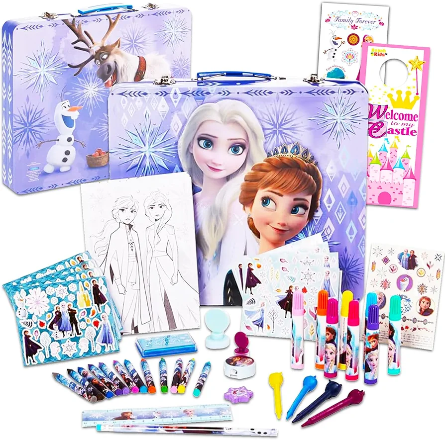 Disney Frozen Art Set for Kids - Bundle with Frozen Art Kit with Coloring Utensils, Coloring Pages, Stickers and More! (Frozen Arts and Crafts)