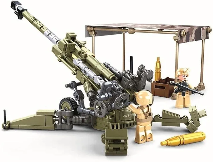 General Jim's Military Brick Building Set - US Army 155mm Howitzer & Artillery Weapons Set Building Blocks for History and Military Enthusiast Model for Teens and Adults