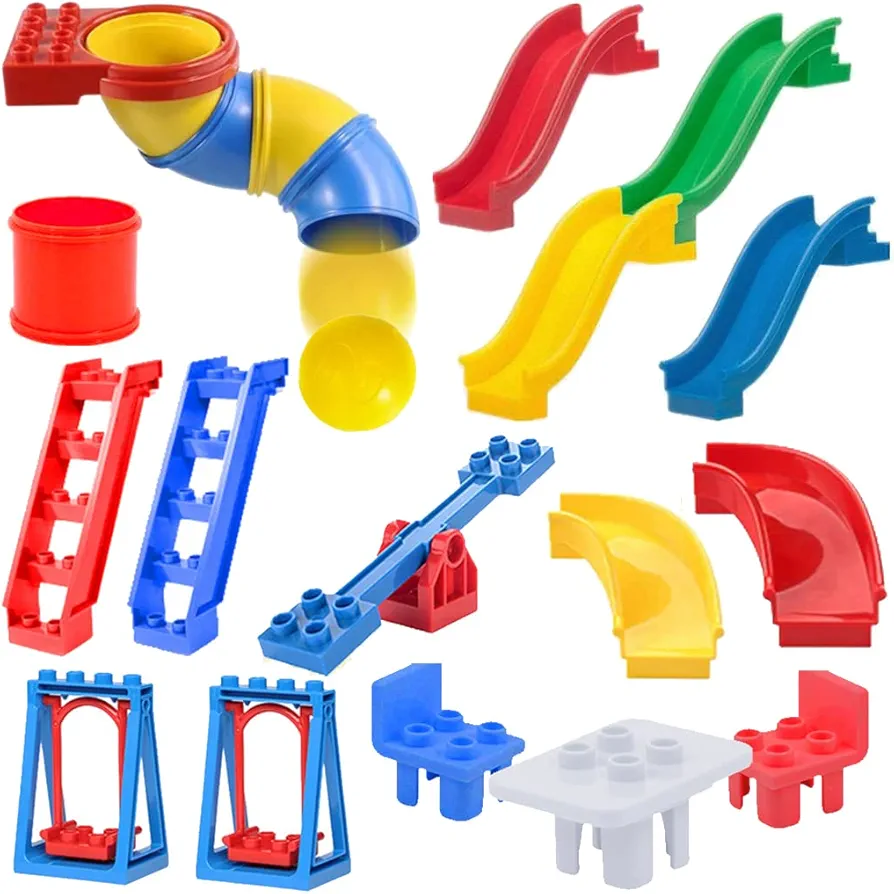 Liberty Imports 24 PCS Big Building Blocks Park Playground Themed Toy Accessories for Kids | Educational DIY Large Construction Bricks Set, Compatible with Major Brands