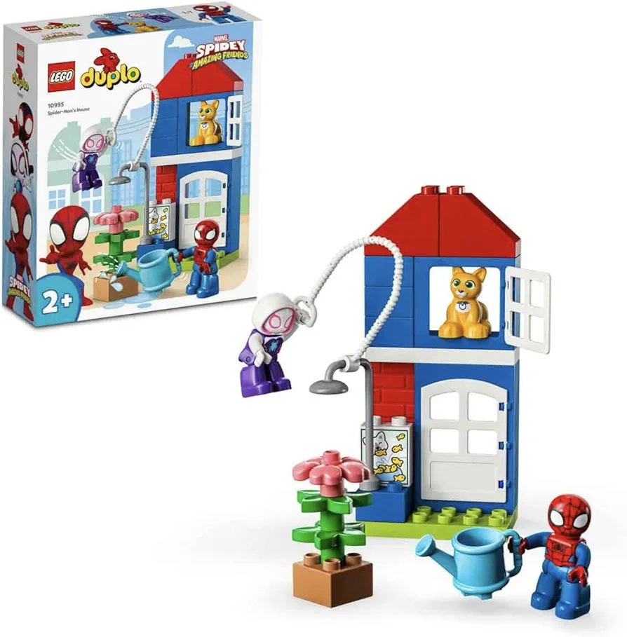 LEGO 10995 Duplo Marvel Spider-Man House Building Toy Spidey and His Extraordinary Friends, Cat Figurine, Kids 2 Years, Superhero Set