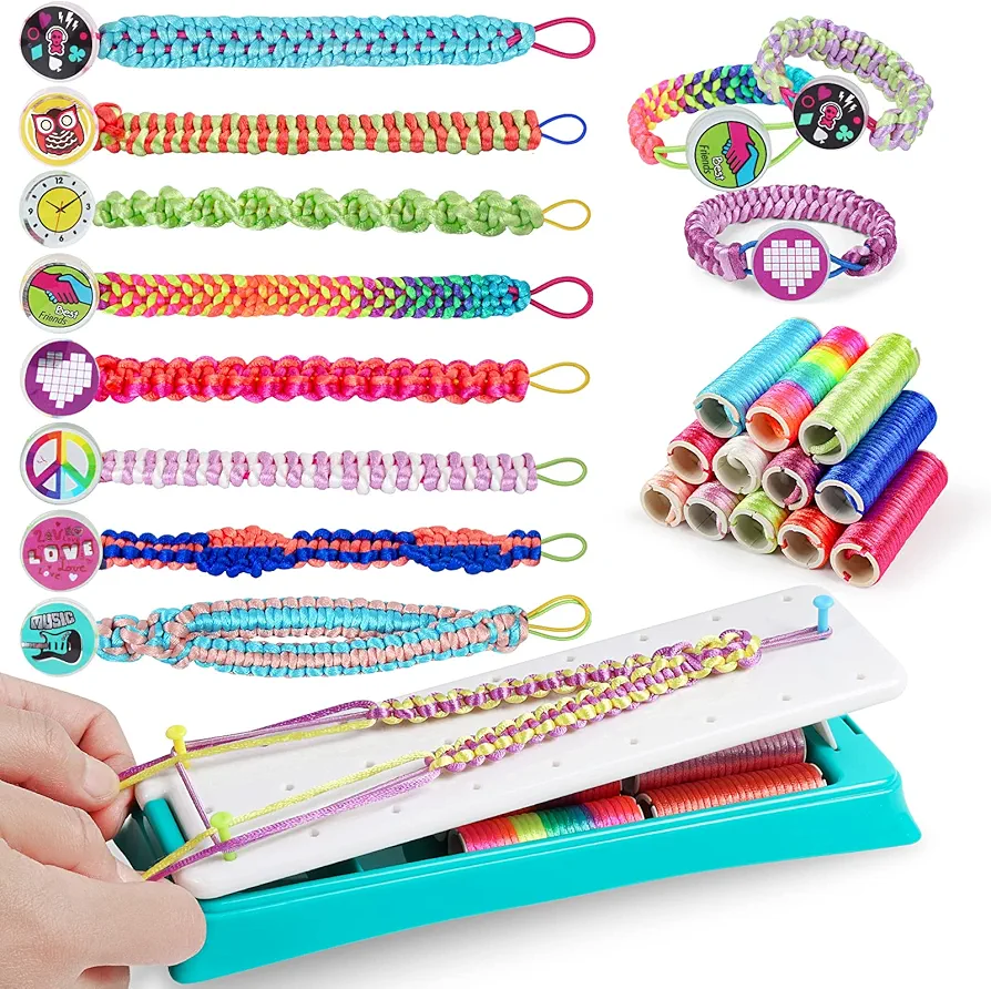 BEMITON Friendship Bracelets Maker Making Kit, Arts and Crafts for Kids Ages 8-12, Best Birthday Gifts for Teen Girls, Travel Activity Set for ages 6,7,8,9,10,11,12 Year Old Girls