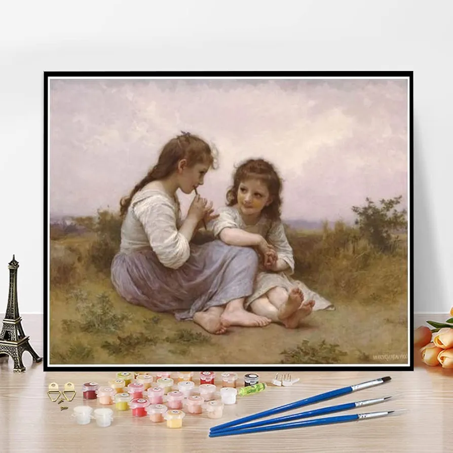 Number Painting for Adults A Childhood Idyll Painting by William-Adolphe Bouguereau Arts Craft for Home Wall Decor