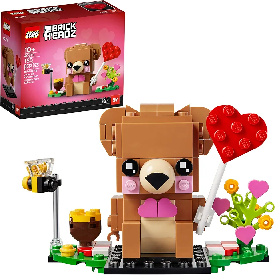 LEGO BrickHeadz Valentine's Bear 40379 Building Kit, New 2021 (150 Pieces)