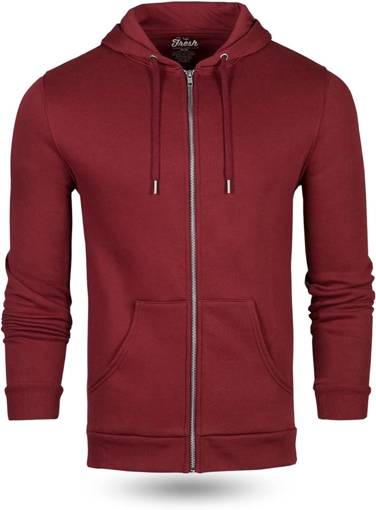 Fresh Clean Threads Pullover Full Zip Hoodies for Men - Pre Shrunk Soft Fitted Premium Classic Fit - Cotton Poly Mens Hoodie