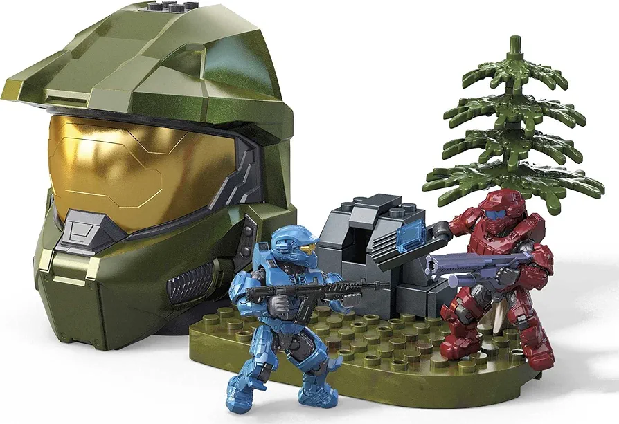 Mega Halo Stockpile Construction Set with Spartan Helmet, Building Toys for Boys, ages 8+