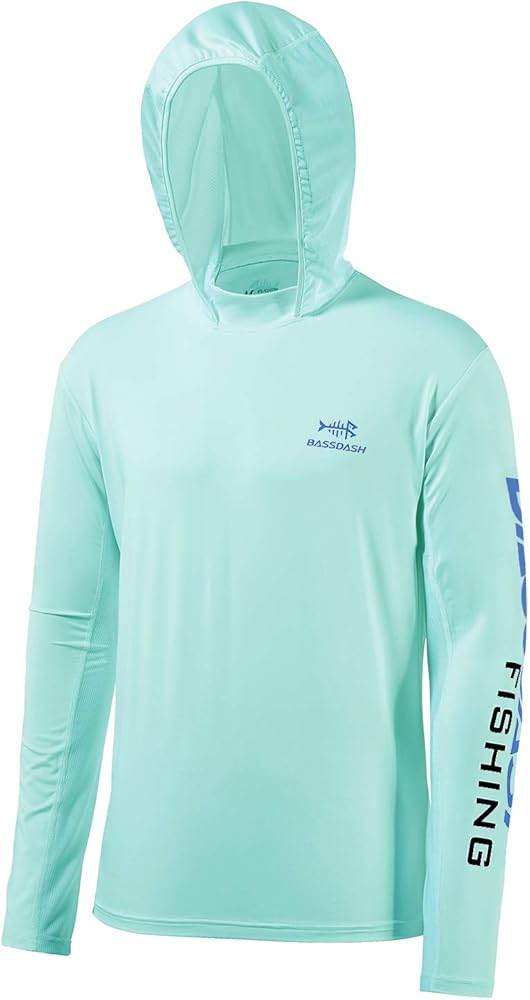 BASSDASH UPF 50+ Men’s UV Sun Protection Long Sleeve Performance Fishing Hoodie Hooded Shirts