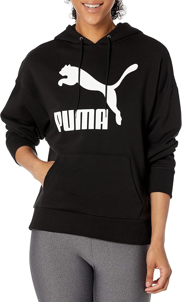 Puma Womens Classics Logo Hoodie Casual Outerwear - Black