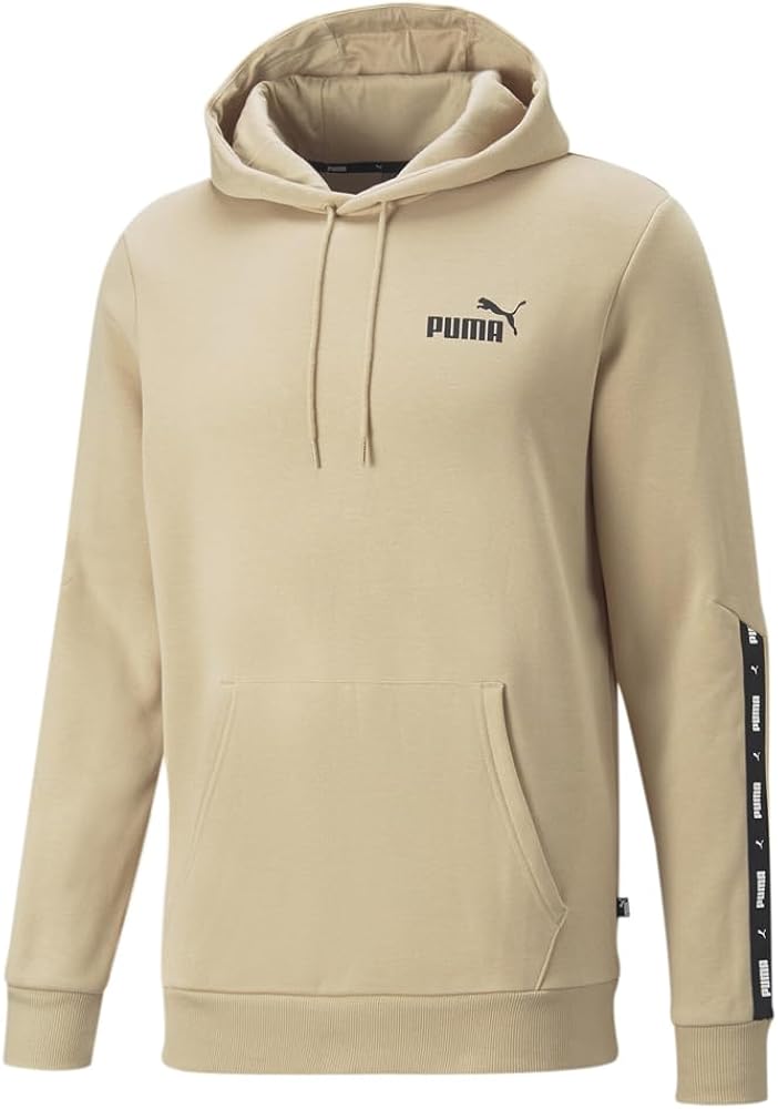 PUMA Mens Essentials Tape Hoodie Casual Outerwear Casual - Beige - Size XL