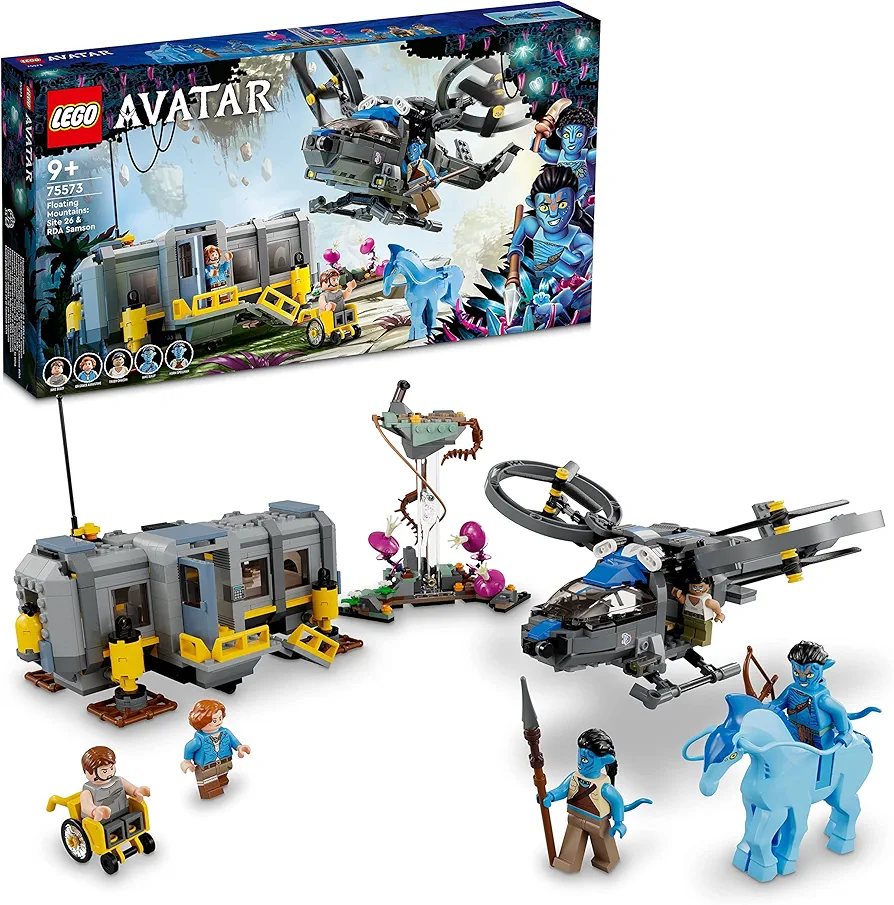 Lego Avatar Floating Mountains Site 26 & RDA Samson 75573 Building Set - Helicopter Toy Featuring 5 Minifigures and Direhorse Animal Figure, Movie Inspired Set, Gift Idea for Kids Ages 9+