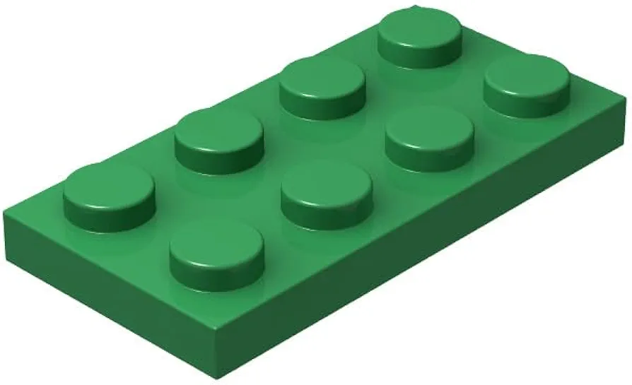 Green 2x4 Plates Bulk, 100 Piece Classic Building Plates 2x4, Compatible with Lego Parts and Pieces(Color:Green)