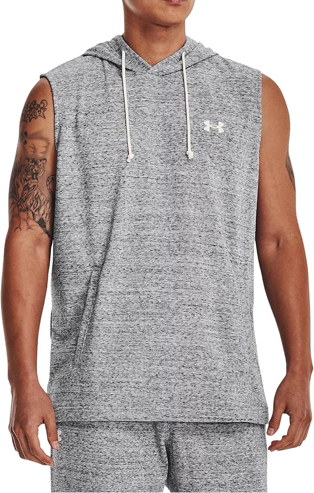 Under Armour Men's UA Rival Terry Sleeveless Hoodie 1376765 (Medium, Gray - 011)