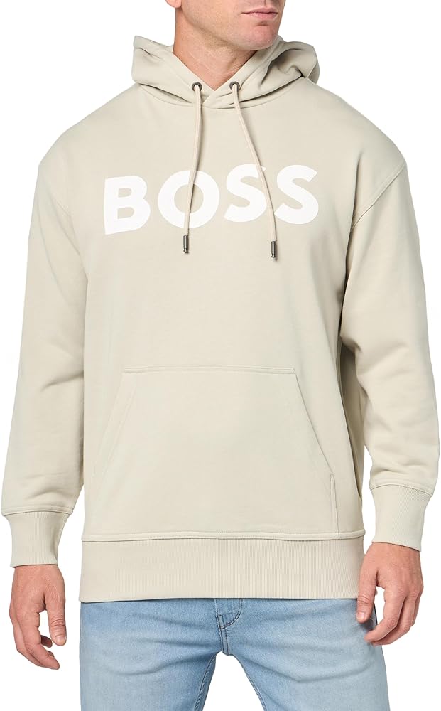 BOSS Men's Bold Logo French Terry Hooded Sweatshirt