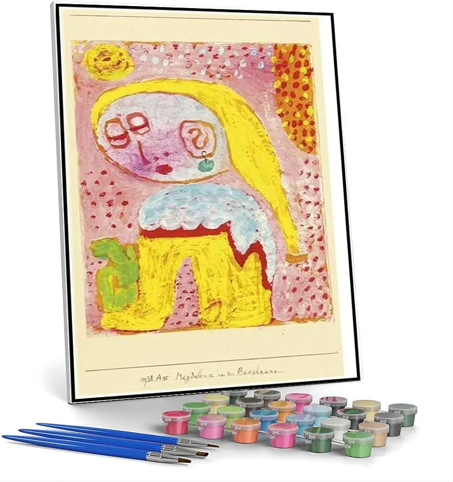 Paint by Numbers Kits for Adults and Kids Magdalena Before The Conversion Painting by Paul Klee Arts Craft for Home Wall Decor