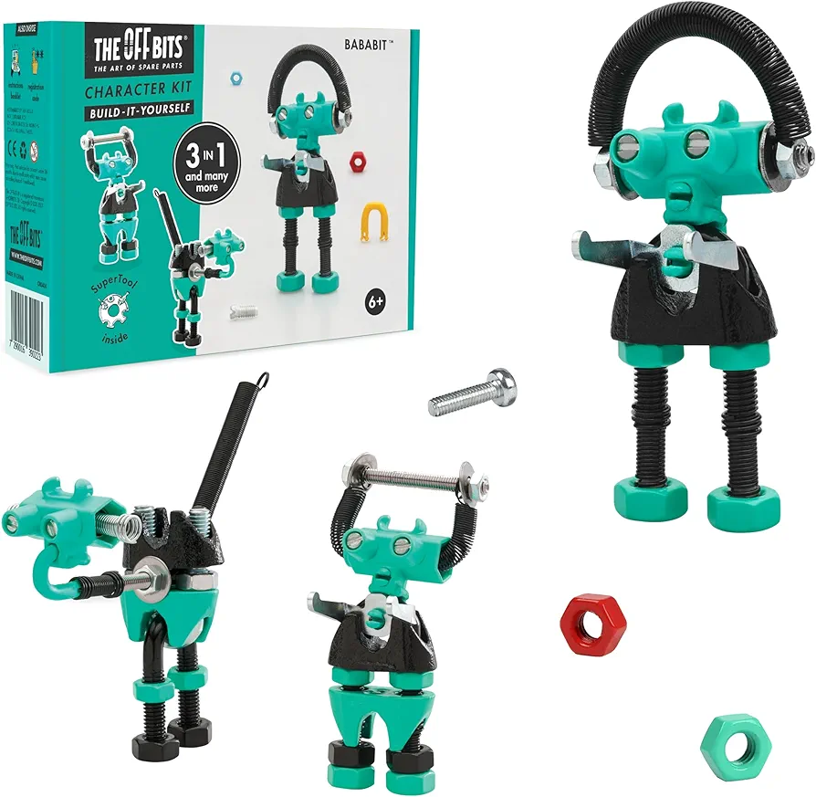 BabaBit Build Your Own Robot Toy Construction Set, Educational STEM Activities Learning Kit, Creative Build and Play Model Kit Steam Toys for 6 7 8 9 10+ Year Old Boys and Girls