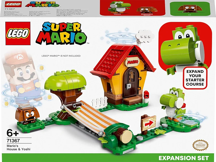 LEGO 71367 Super Mario House & Yoshi Expansion Set Buildable Toy Game, Gifts for Girls & Boys age 6 Plus Years Old with Yoshi and Goomba Figures