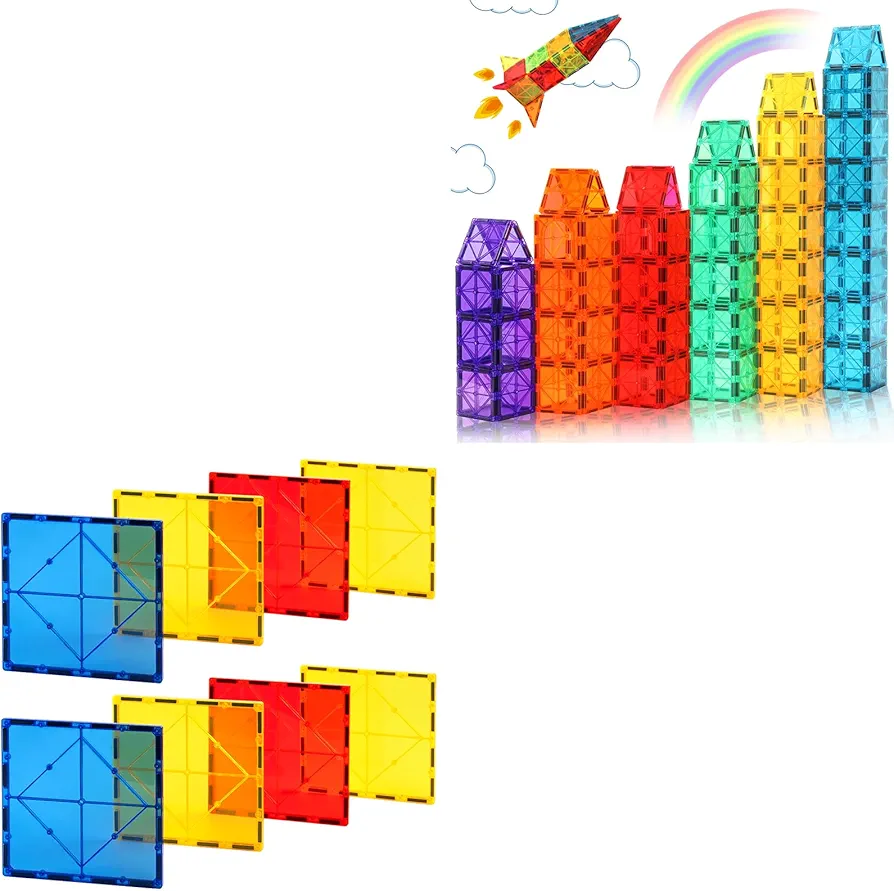 Gemmicc 34 PCS + 8 Large PCS Magnetic Tiles Set