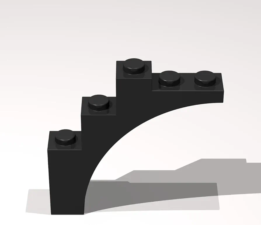 Classic Black Arch Bulk，Arch 1x5x4 - Continuous Bow 100 Piece, Compatible with Lego Parts and Pieces Arch 1x5x4 Black (Color: Black)