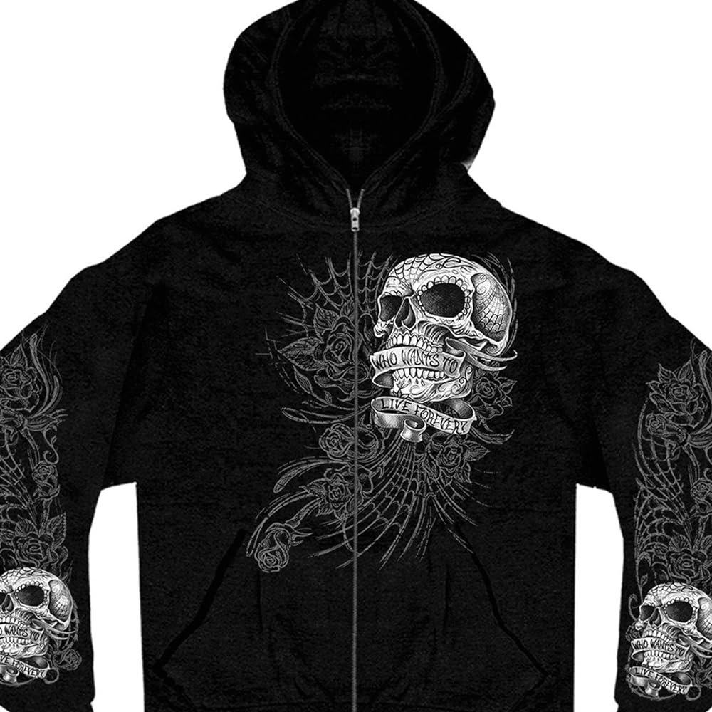 Hot Leathers Men's Sweet Demise Zip Up Hooded Sweat Shirt