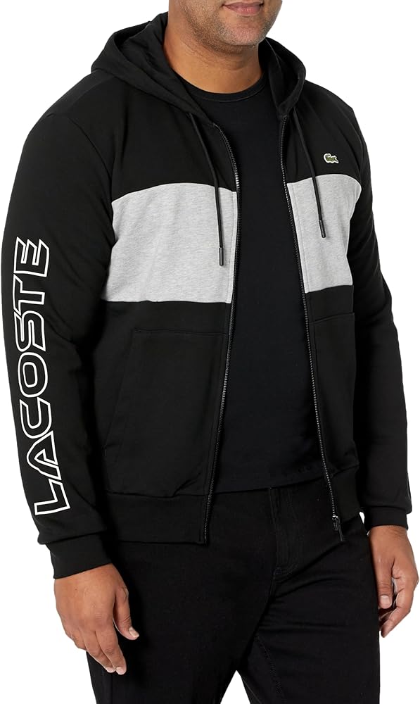 Lacoste Mens Colorblock Zip Up Hoodie