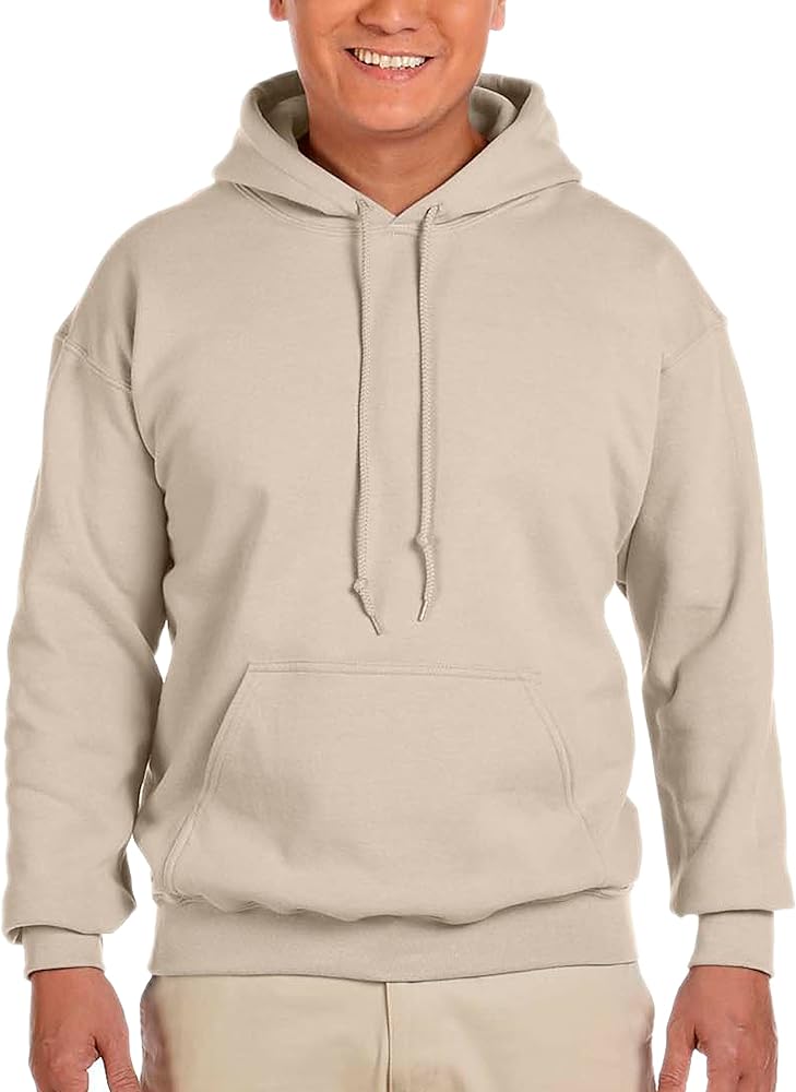 Gildan Men's Heavy Blend Hooded SweatShirt, Light Sand, Large