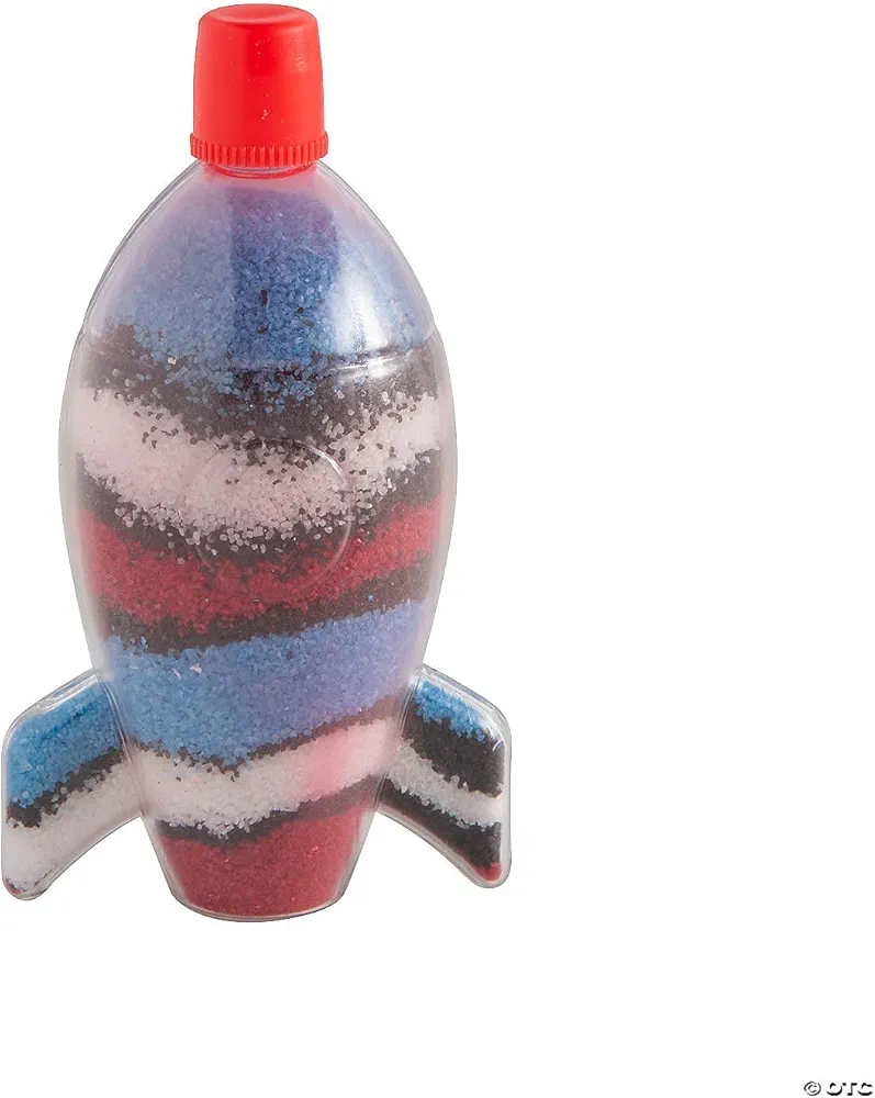 Fun Express Rocket Sand Art Bottles - Craft Supplies - VBS Vacation Bible School Supplies/Decor - 12 Pieces