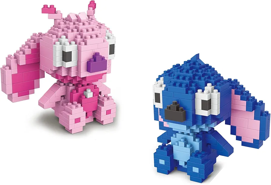 Inc. - Set of 2 Angel, Stitch Educational DIY Model Mini Building Blocks v2