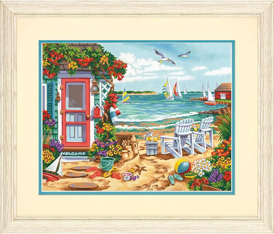 Dimensions Summertime Beach Paint by Numbers Kit for Kids and Adults, 11'' x 14''