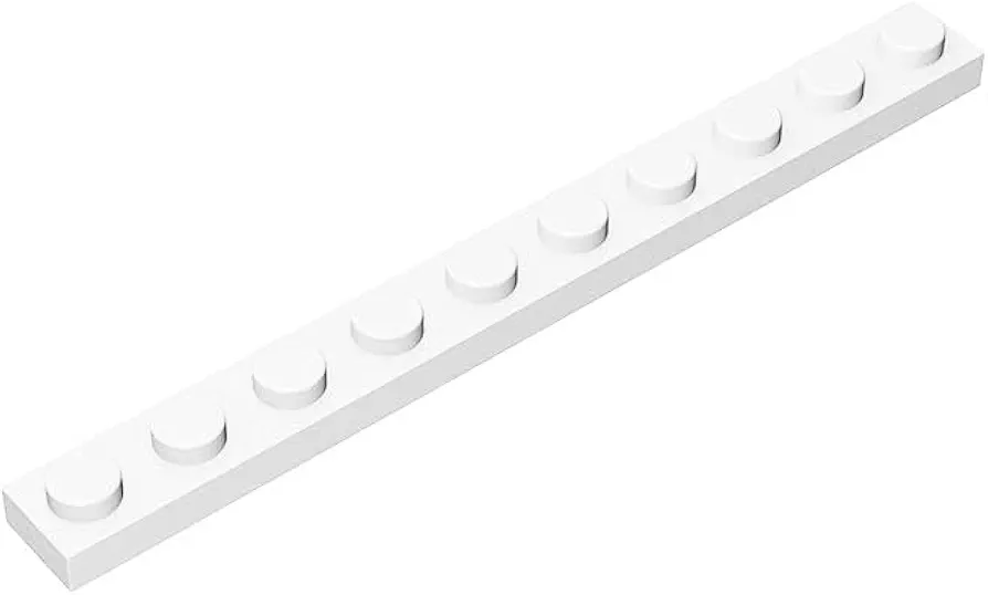 Classic White Plates Bulk, White Plate 1x10, Building Plates Flat 100 Pcs, Compatible with Lego Parts and Pieces: 1x10 White Plates(Color: White)