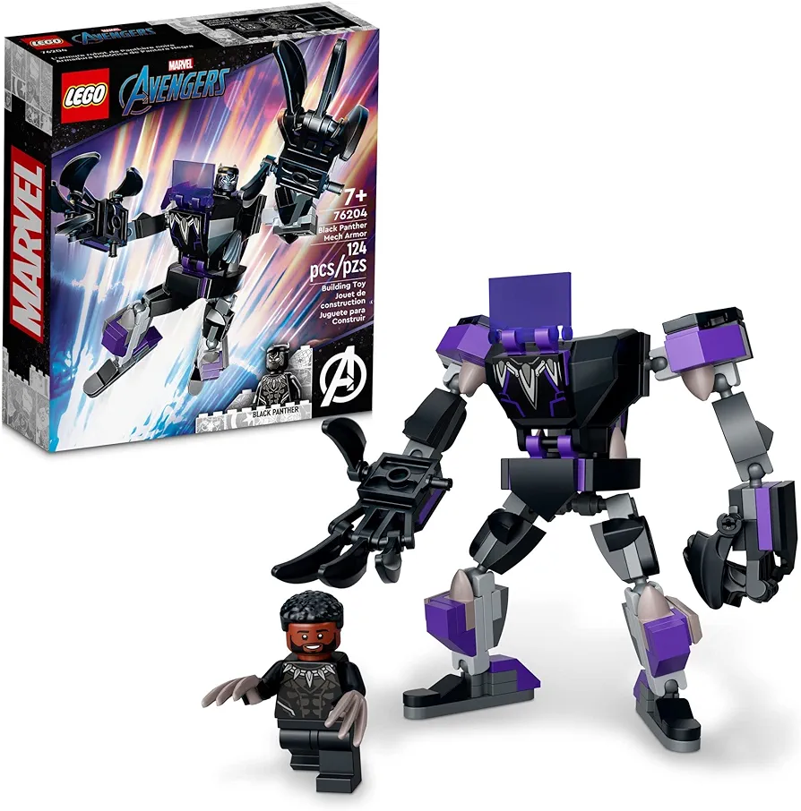 LEGO Marvel Black Panther Mech Armor 76204 Building Kit; Collectible Mech and Minifigure for Super-Hero Kids Aged 7+ (124 Pieces)