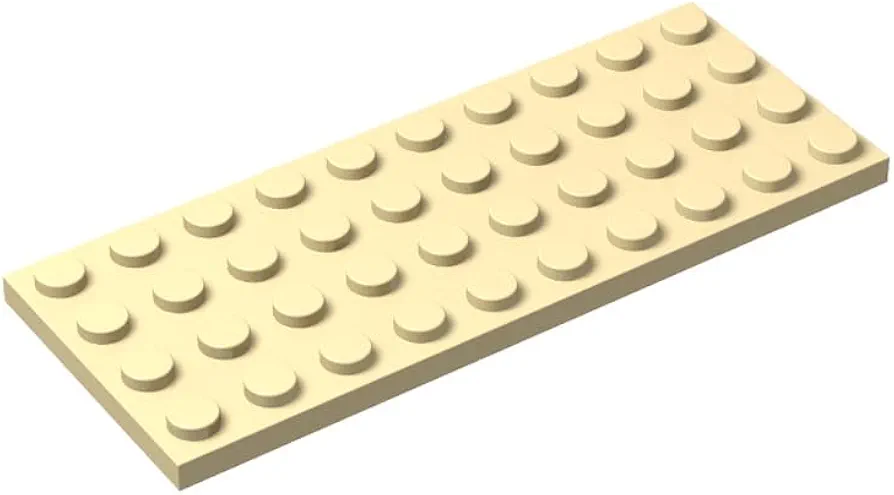 Tan 4x10 Plates Bulk, 50 Piece Classic Building Plates 4x10, Compatible with Lego Parts and Pieces(Color:Tan)