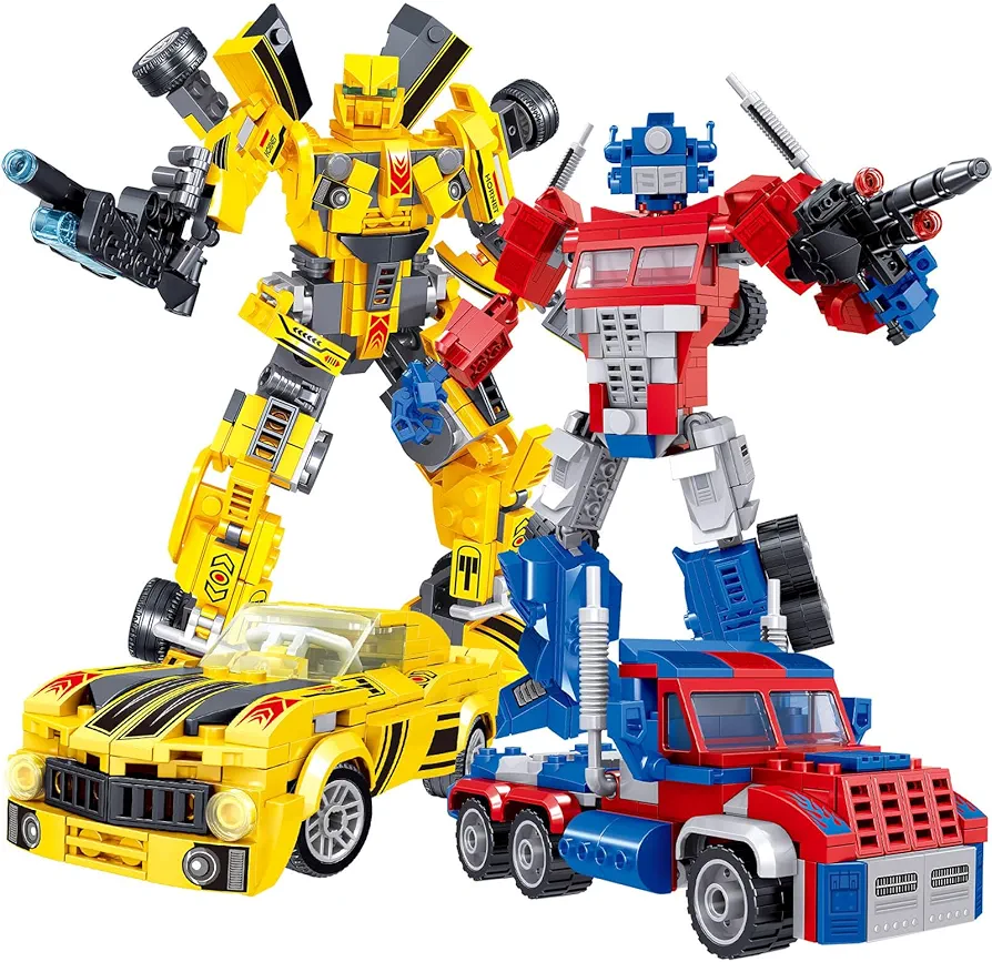 Transforming Building Set, Collectible 2in1 Transformation Robot and Truck Building Block Set, STEM Toys Gifts for Boys Kids 6+ (636 Pieces)