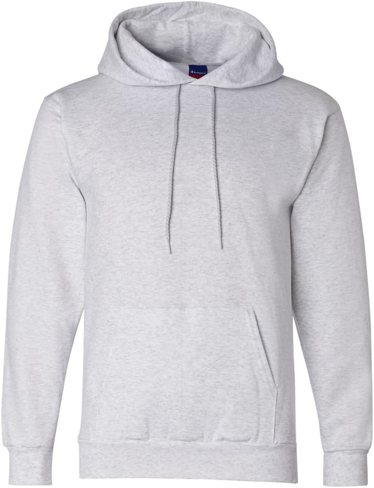 Champion Men's Front Pocket Pullover Hoodie Sweatshirt, Small, Silver