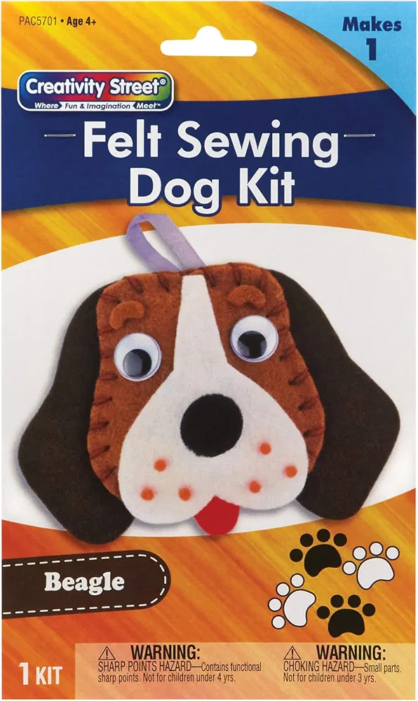 Creativity Street Felt Sewing Dog Kit, Beagle, 5" x 5.5" x 1", 1 Kit