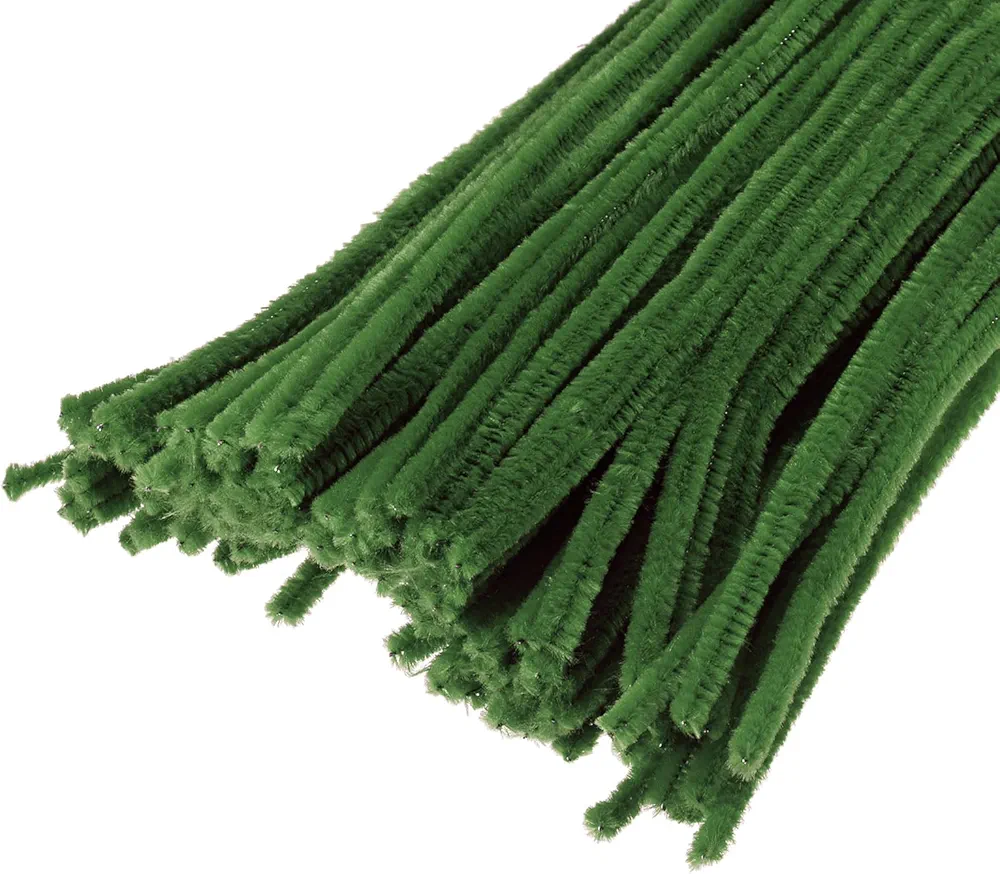 YOKIVE 200 Pcs Pipe Cleaners, Chenille Stems Decoration, Great for DIY Art Craft Supplies (6mm 12 Inch Grass Green)