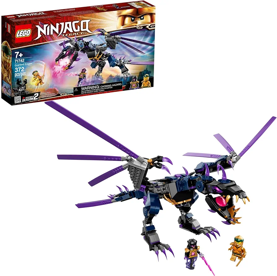 LEGO NINJAGO Legacy Overlord Dragon 71742 Ninja Playset Building Kit Featuring Posable Dragon Toy, New 2021 (372 Pieces)