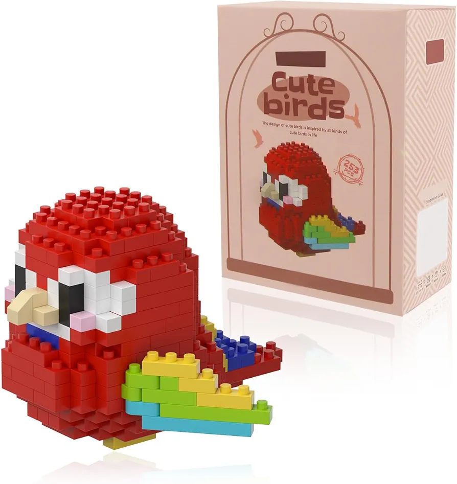 BOROLA Micro Parrot Building Sets Cute Bird Parrot-Themed Mini Blocks Collection Vibrant Creativity Toy for Kids Fun Building Toys(King Kong Parrot Blocks)