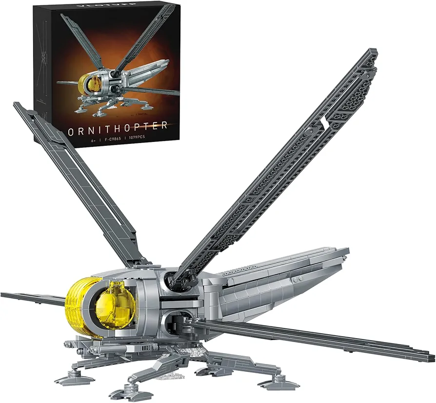 Ornithopter Building Set, Spaceship Helicopter Ornithopter Model Toy for Movie Fans, Compatible with LEGO, Collectible Creative Bricks for Kids and Adults Boys Girls 8+ (1080 Pcs)