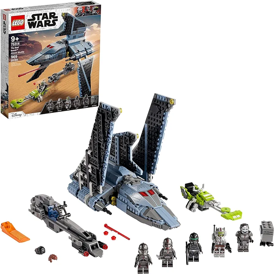 LEGO Star Wars The Bad Batch Attack Shuttle 75314 Awesome Toy Building Kit with 5 Minifigures; New 2021 (969 Pieces)