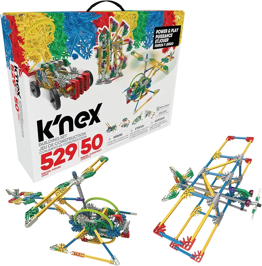 K’NEX Imagine: Power and Play Motorized Building Set – 529 Pieces, STEM Learning Creative Construction Model for Ages 7+, Interlocking Building Toy for Boys & Girls, Adults