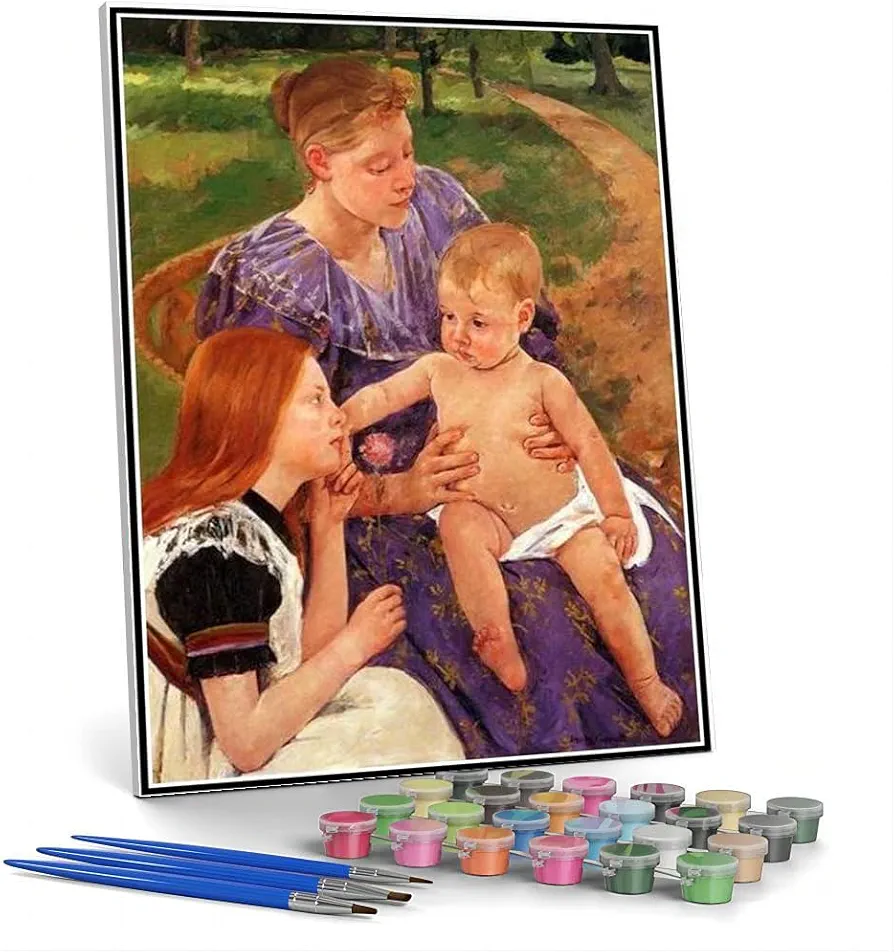 Paint by Numbers Kits for Adults and Kids The Family Painting by Mary Stevenson Cassatt Arts Craft for Home Wall Decor