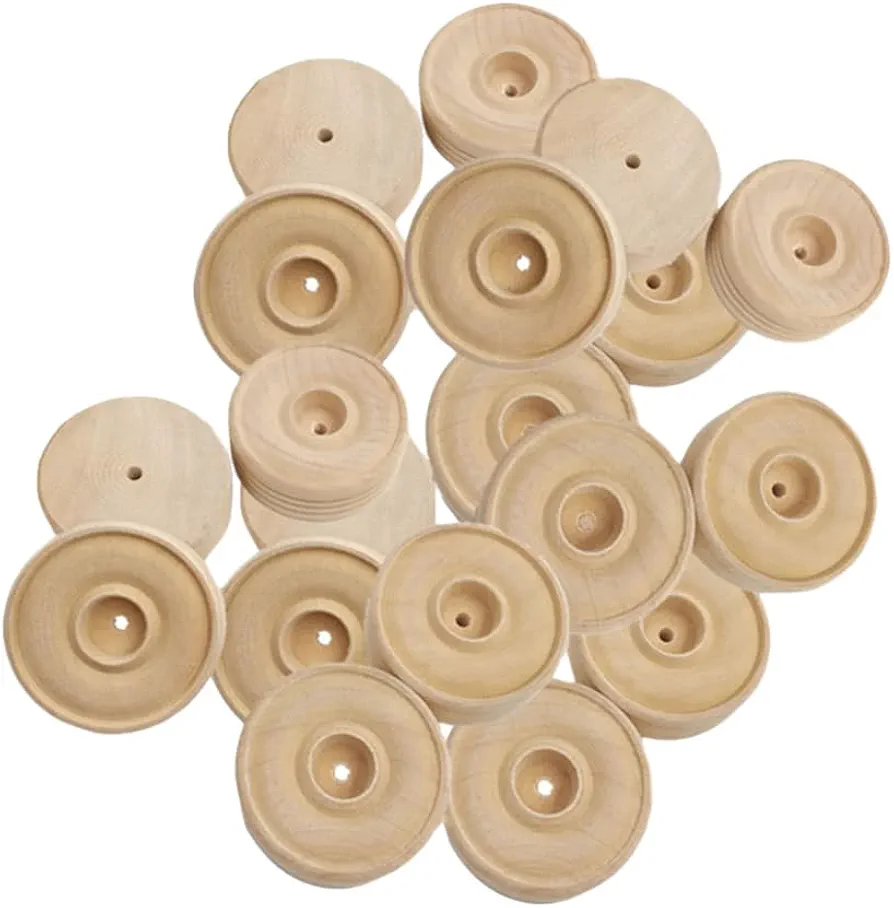 Wooden Craft Wheels Rc Cars Tiny Cars 50pcs Treaded Wooden Wheel Axle Hole Natural Wooden Crafts Accessories for Arts Crafts DIY Home Decor Wood Working Pegboards Rc Car